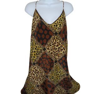 Vintage Intimate Style Chemise Nightgown 2X Brown Knee Length Adjustable Straps